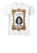 T-shirt with your face printed on it, vintage fashion top.
